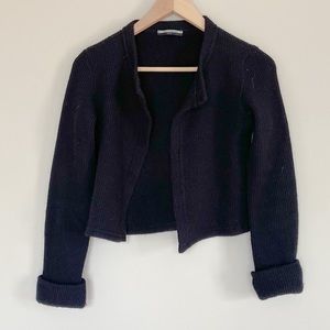 La Petite Francaise Knit Cropped Cardigan Black S